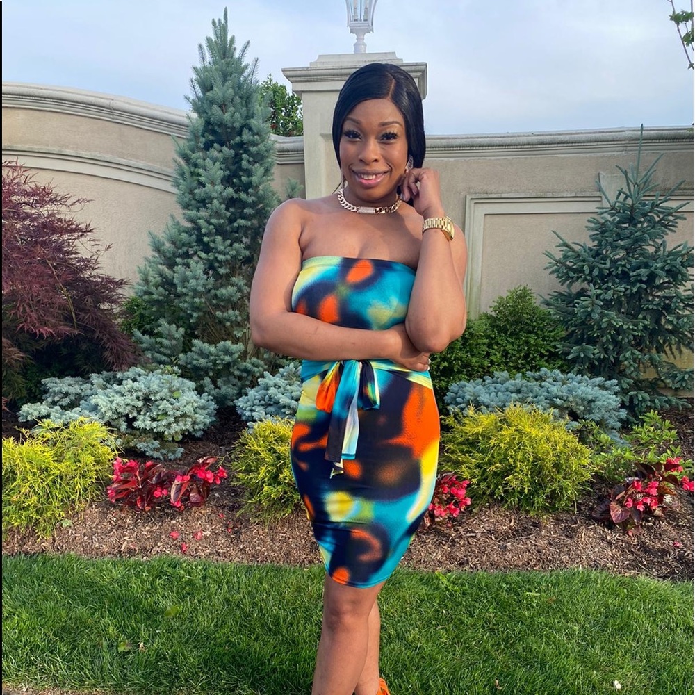 Multi Color Midi Sleeveless Dress